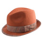 Suavefy Collection: Men's Rust Fedora Stingy Brim Felt Hat