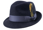 Montique Men's Navy Pinch Crushable Litefelt Snap Brim Hat H37 - Suits & More