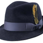Montique Men's Navy Pinch Crushable Litefelt Snap Brim Hat H37