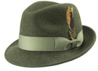 Montique Men's Olive Pinch Crushable Litefelt Snap Brim Hat H37 - Suits & More