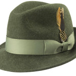 Luxifyer Collection: Men's Olive Pinch Crushable Litefelt Snap Brim Hat