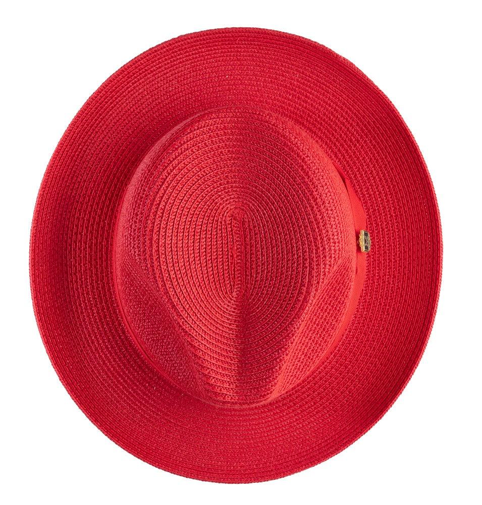 Montique Tan Small Felt Band 2 ¼ Brim Red Bottom Wool Felt Dress Hat –  Suits & More