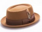 Montique Men's Bronze Lite Felt Stingy Brim Pork Pie Felt Hat H44 - Suits & More