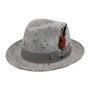 Heather Grey Fur-Felt Pinch Fedora Hat H48