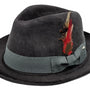 Modique Collection: Silver Fur-Felt Pinch Fedora Hat