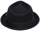 Montique Men's Black Bogart Stingy Brim Fine Wool Felt Teardrop Dent Hat H-54 - Suits & More