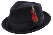 Neatify Collection: Men's Black Bogart Stingy Brim Fine Wool Felt Teardrop Dent Hat