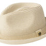 Montique Beige Toyo Braided Snap Short Brim Teardrop Dent Pinch Hat H-56