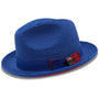 Brillique Collection: Royal Stingy Brim Red Bottom Braided Pinch Fedora Hat