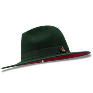 Modernique Collection: Montique Hunter 3 1/8" Brim Red Bottom Wool Felt Dress Hat