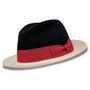 Chicify Collection: Montique Black Color 2 1/4 Inch Wide White Brim Wool Felt Hat