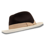 Chicify Collection: Montique Brown Color 2 1/4 Inch Wide White Brim Wool Felt Hat