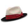 Chicify Collection: Montique White Color 2 1/4 Inch Wide Black Brim Wool Felt Hat
