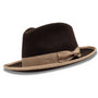 Neoteric Collection: Montique Brown 2 1/2 Inch Wide Brim Wool Felt Hat