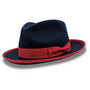 Neoteric Collection: Montique Navy 2 1/2 Inch Wide Brim Wool Felt Hat