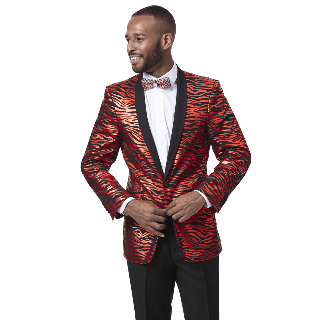 Black/Red Blazer Two Piece Long Fashion Suit M2705 - Suits & More