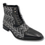 Montique Black Patterned Lace Fashion Boots Shoes S-2177