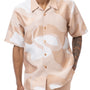 Montique Tan Abstract Design Walking Suit 2 Piece Short Sleeve Set 2204