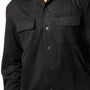 Solid Black Suede 2 Piece Button Up Long Sleeve Set