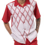 Cranberry Criss Cross Walking Suit 2 Piece Short Sleeve Set 2206