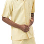 Montique Yellow Walking Suit 2 Piece Solid Color Short Sleeve Set 696