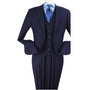 Navy Wool Feel Long Fit Fashion Suit R3132