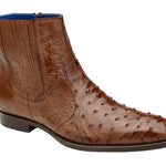 Genuine Ostrich Quill Chelsea Boot For Men in ANT BROWN - ROGER.