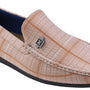 Men's Caramel Plaid Fashion Loafer Shoes With Montique Pin S1901