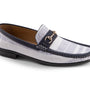 Men's Fashion Loafers Slip-On Shoes in Striped Navy Pattern - S2037