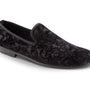 Men's Fashion Loafers Slip-On Shoes Paisley Design in Black - S83