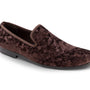 Men's Fashion Loafers Slip-On Shoes Paisley Design in Coffee - S83