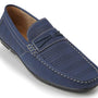 Navy Men's Perforated Fashion Suede Loafers By Montique S-20