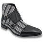 Montique Black Striped Double Monk Strap Fashion Boots Shoes S2112