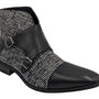 Montique Black Double Monk Strap Fashion Boots Shoes S-2123