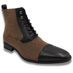 Montique Khaki Lace Two Tone Fashion Boots Shoes S-2151