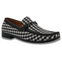 Montique Men's Checkered Black Loafer Shoes S2316