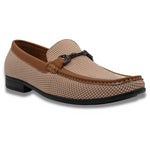 Montique Cognac Houndstooth Loafer Shoes S2318