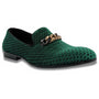 Montique Emerald Velvet Diamond Loafer Fashion Shoes S480