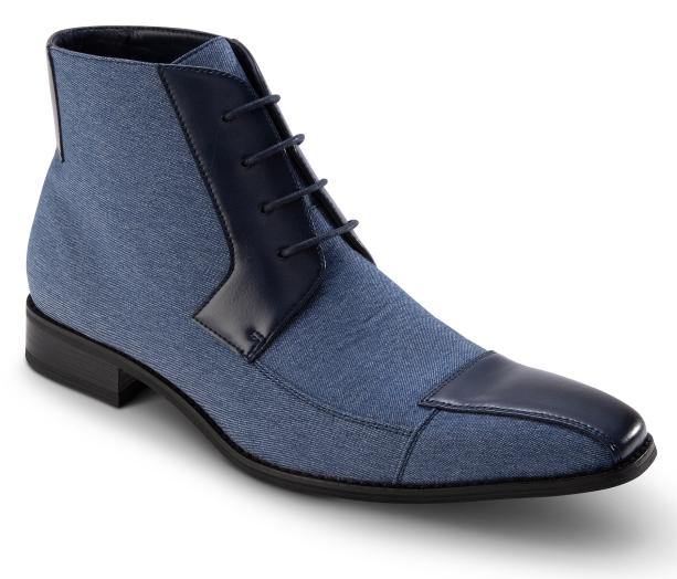 Montique Men's Fashion Boots Shoes Blue SD-02 - Suits & More