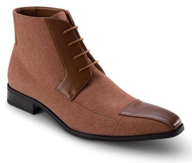 Montique Men's Fashion Boots Shoes Cognac SD-02 - Suits & More