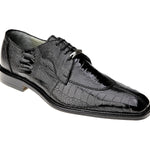 Belvedere Men's Genuine Ostrich Leg Dress Shoes in Black - Siena