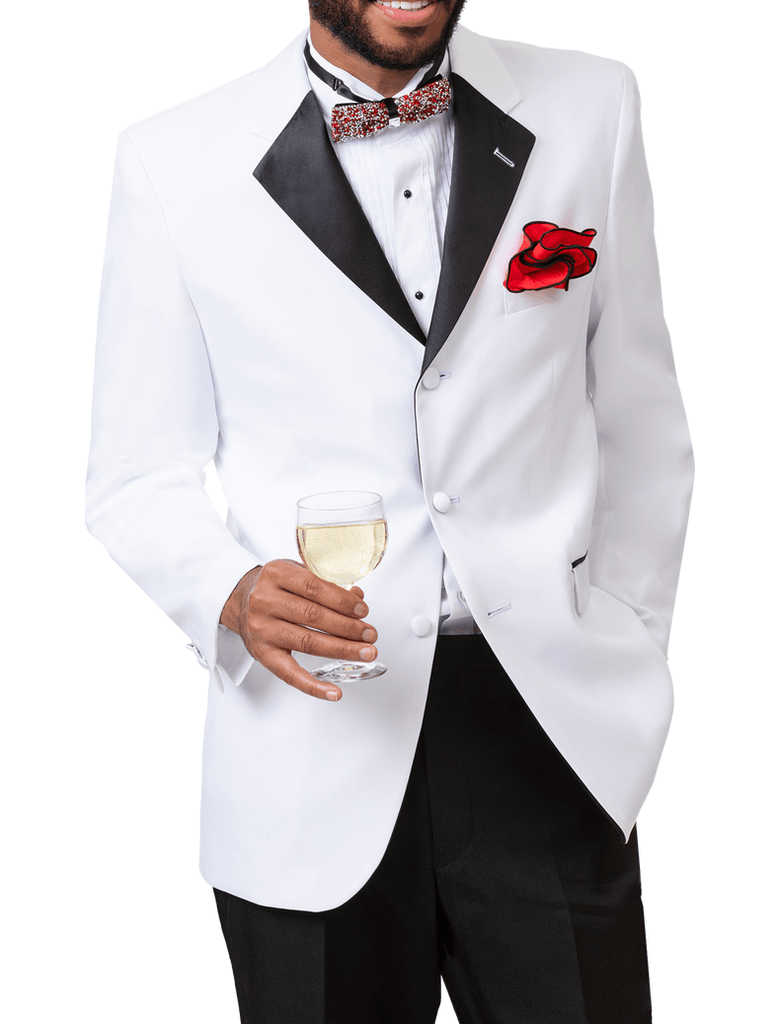 White Three Button Classic Long Fit Tuxedo TUX113 - Suits & More