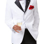 White Three Button Classic Long Fit Tuxedo-EJ Samuel TUX113