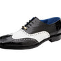 Belvedere Alligator & Eel Wing Tip Shoes for Men in Black/White-Varo